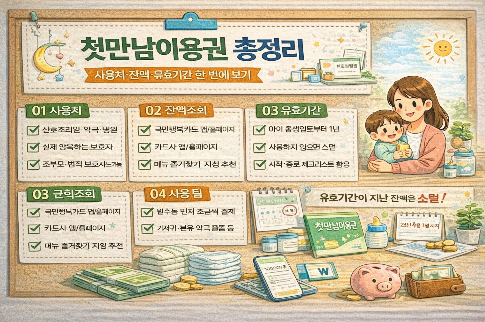 첫만남이용권 사용처·잔액조회·유효기간 신생아 바우처 제대로 쓰는 법