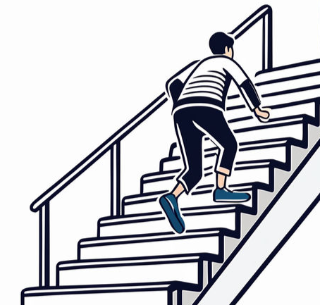 계단을 오르는 남자