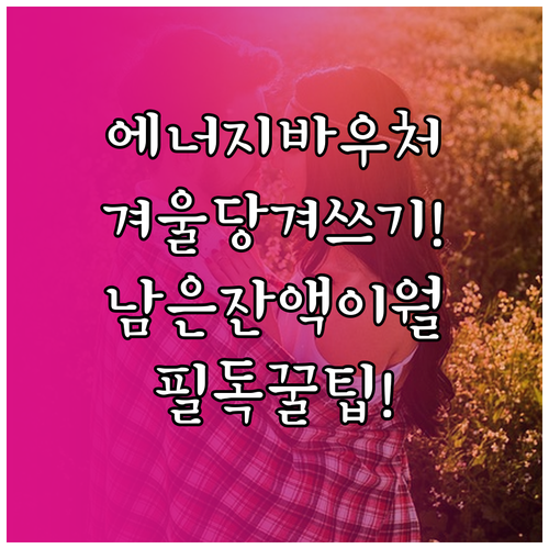 에너지바우처 겨울철 당겨쓰기와 하절기..