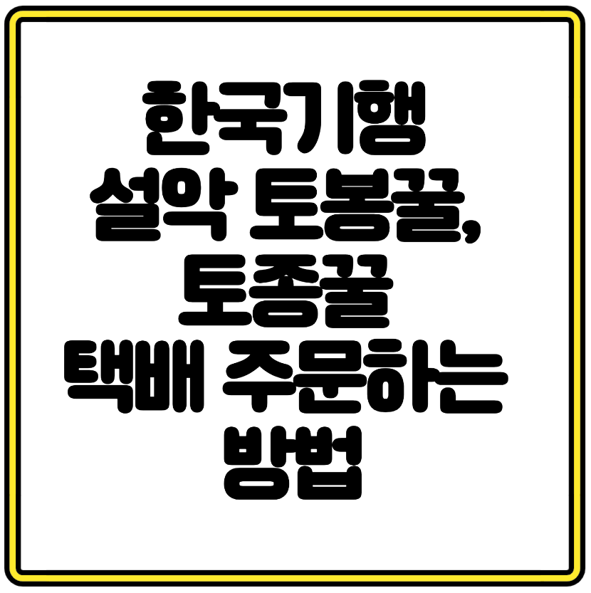 한국기행 설악 토봉꿀, 토종꿀 택배로 쉽게 주문하는 방법