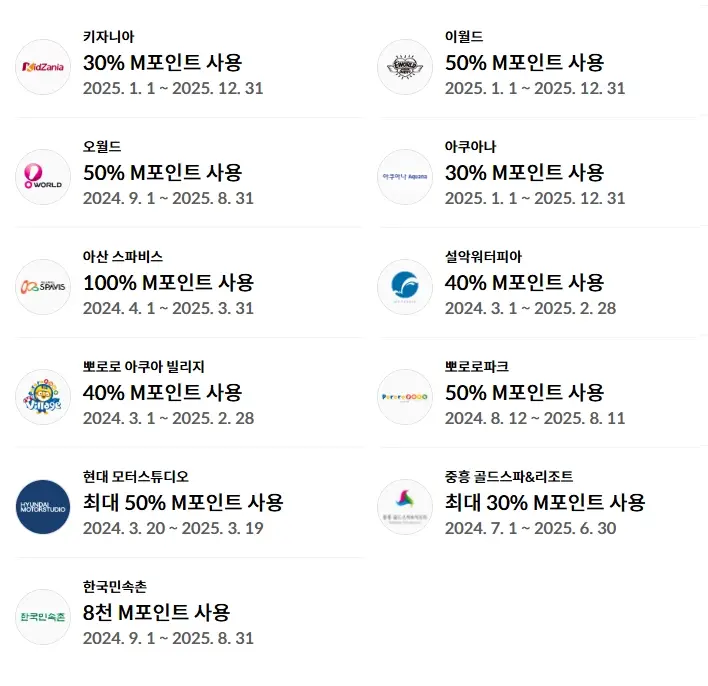 현대카드-M-포인트-사용처