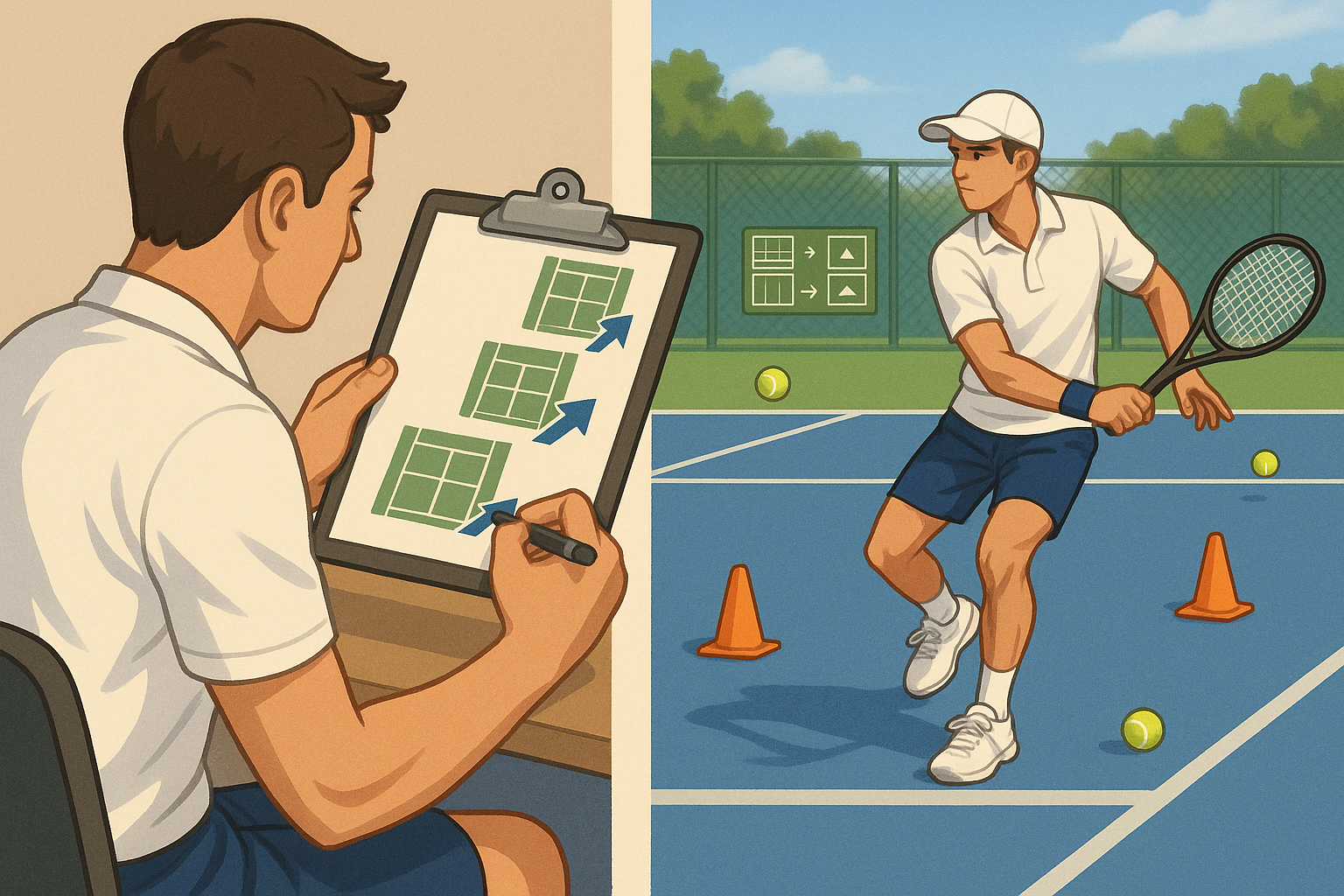 테니스 연습 시 올바른 목표 설정법 관련 사진