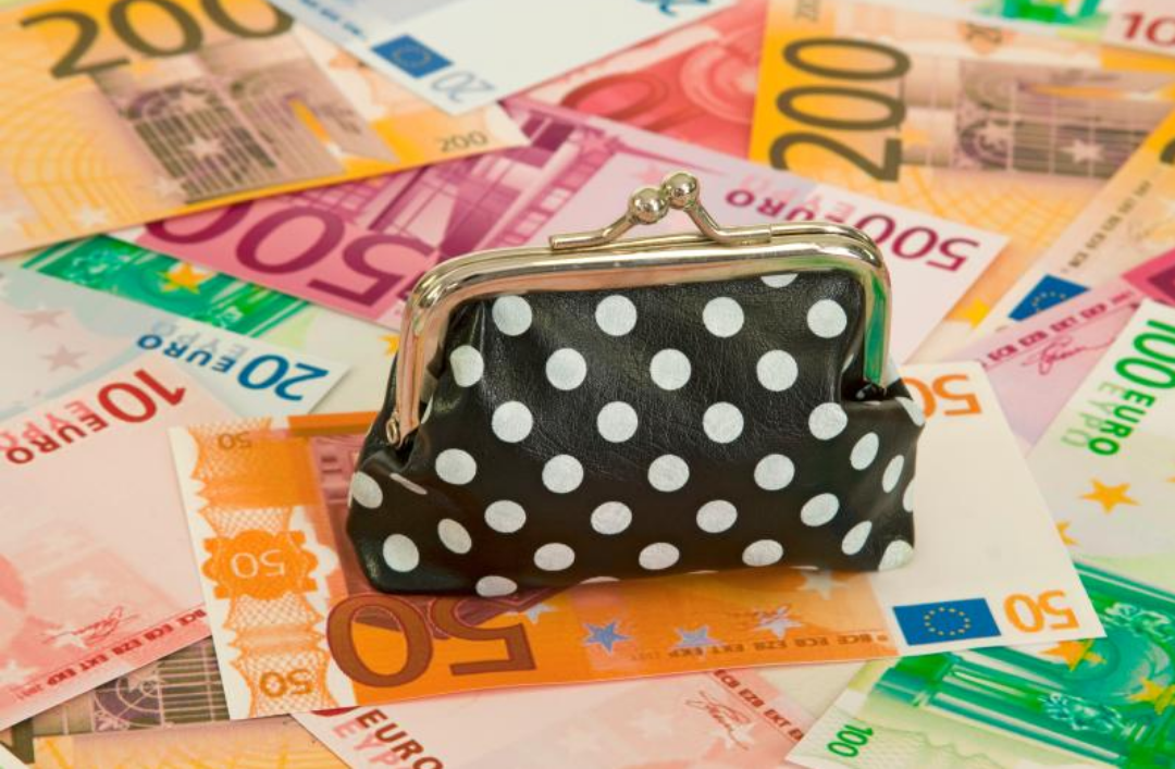 동전지갑과 여러 지폐들