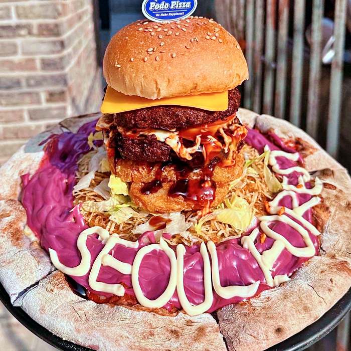 성수, 서울숲, 뚝섬 맛집 수제버거, 노란 치즈 폭포 토핑, 뉴욕 치즈 타워 피자