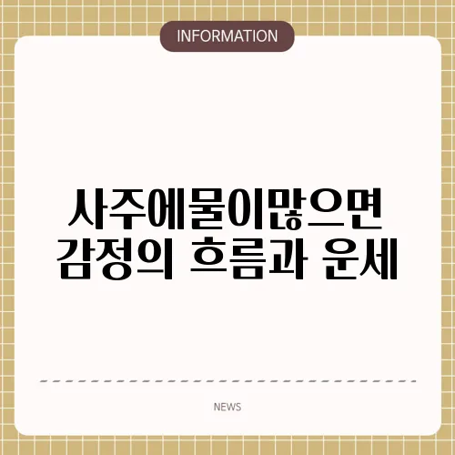사주에물이많으면 감정의 흐름과 운세