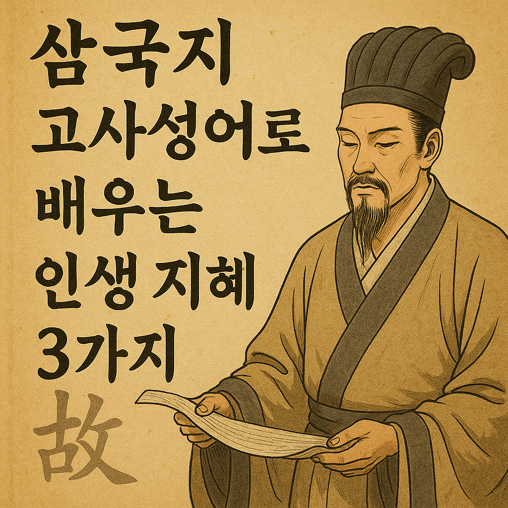 삼국지 인물이 두루마리를 보고있다