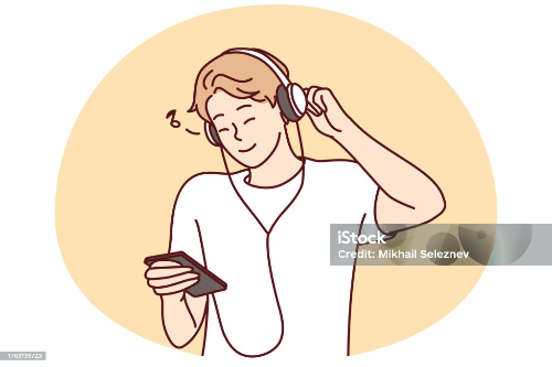 음악감상하는 모습