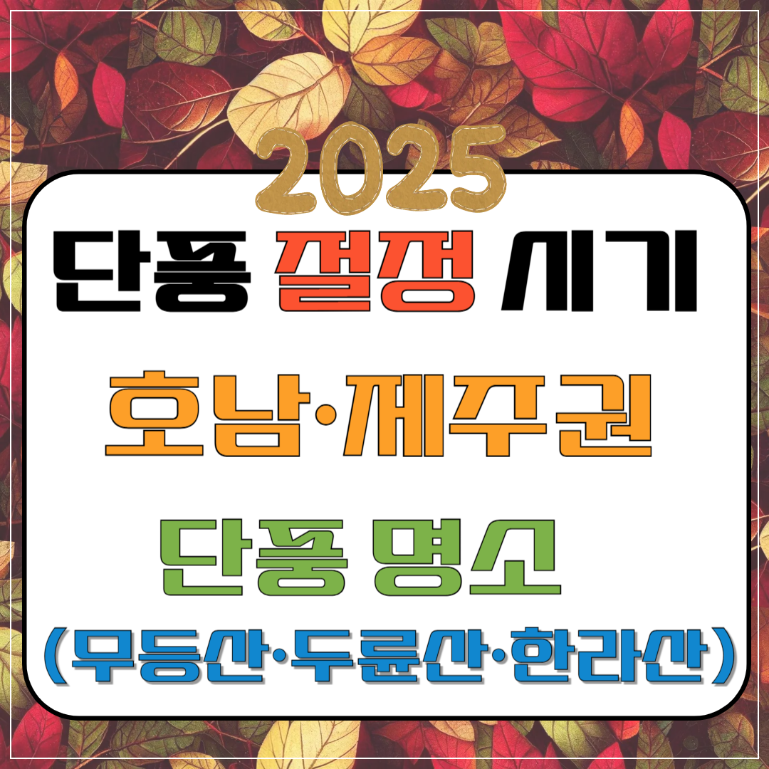2025년 단풍 절정 시기 &ndash; 호남&middot;제주권 단풍 명소(무등산&middot;두륜산&middot;한라산)이미지