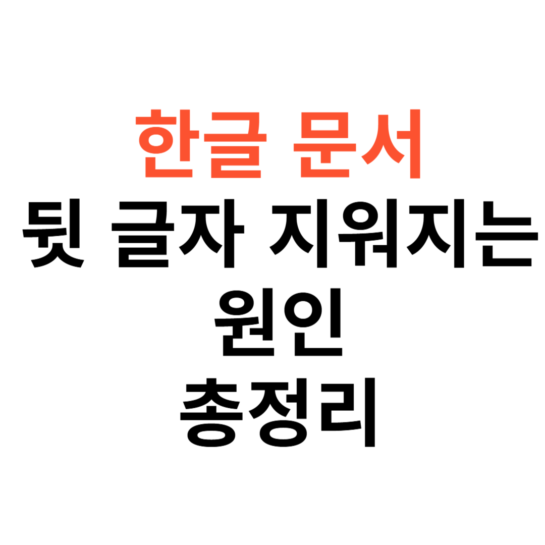 한글 문서에서 글자 입력 시 뒷 글자 지워지는 원인