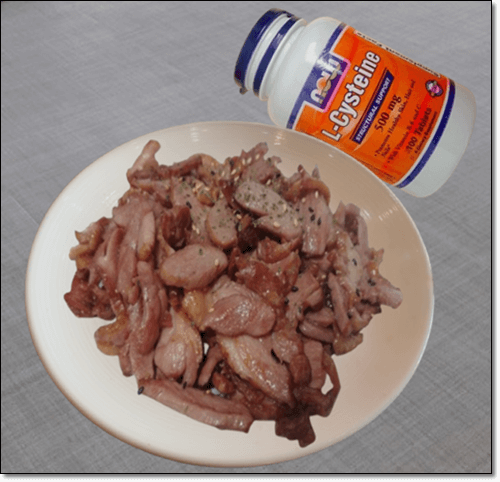 오리고기와 엘시스테인 보충제