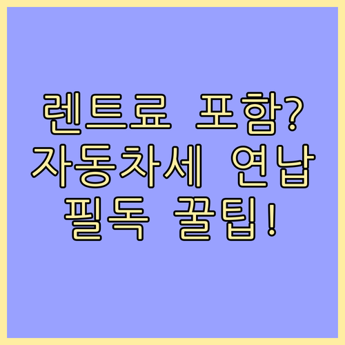장기 렌트카 자동차세 연납 방법과 렌..