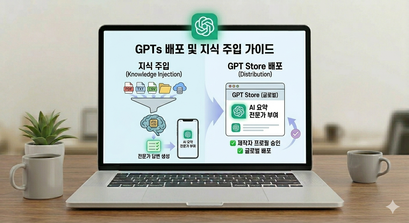 ChatGPT 커스텀 GPT 지식 주입 프로세스 인포그래픽