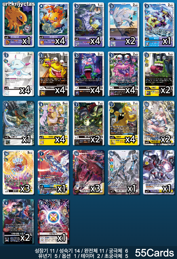 자색 베이스의 워매웃코몬 덱 리스트