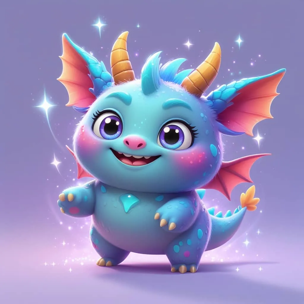 게임파이의 대표주자 엑시 인피니티의 게임 캐릭터인 파란색의 귀여운 아기 공룡 이미지.