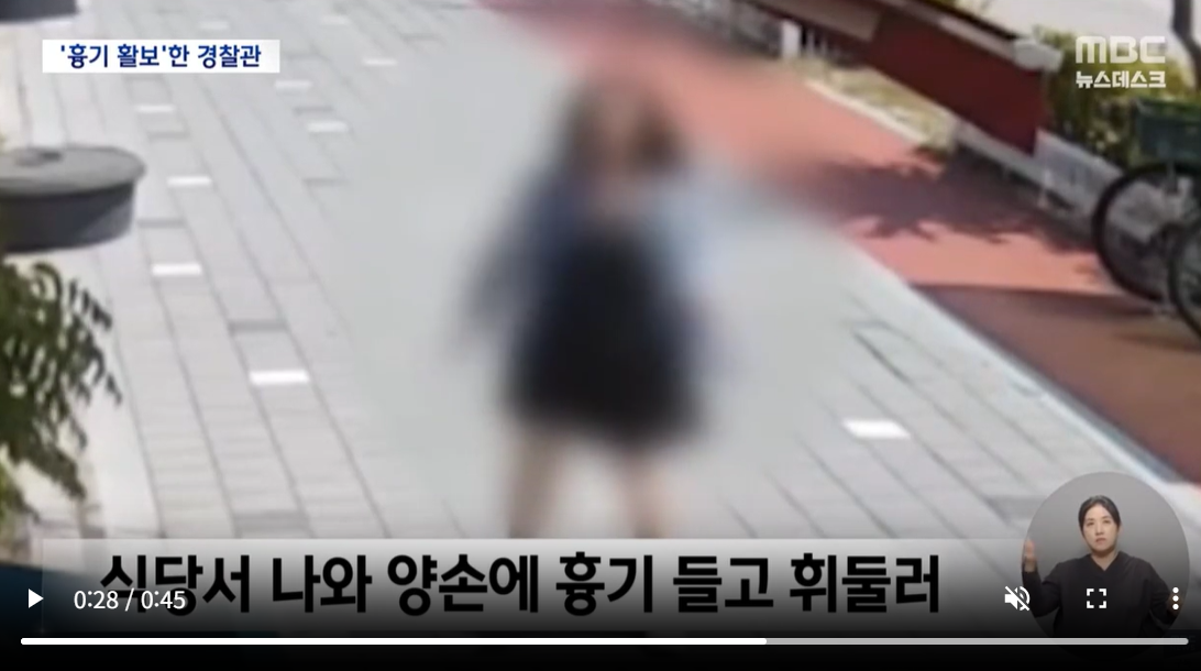 흉기 들고 도심 활보한 현직 여경…흉기난동죄 성립될까?