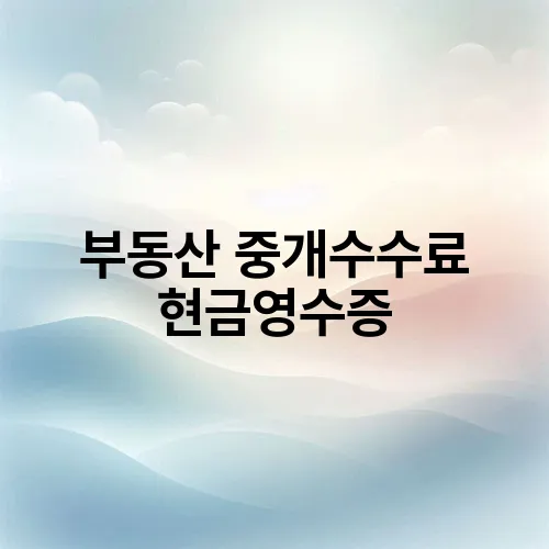 부동산 중개수수료 현금영수증