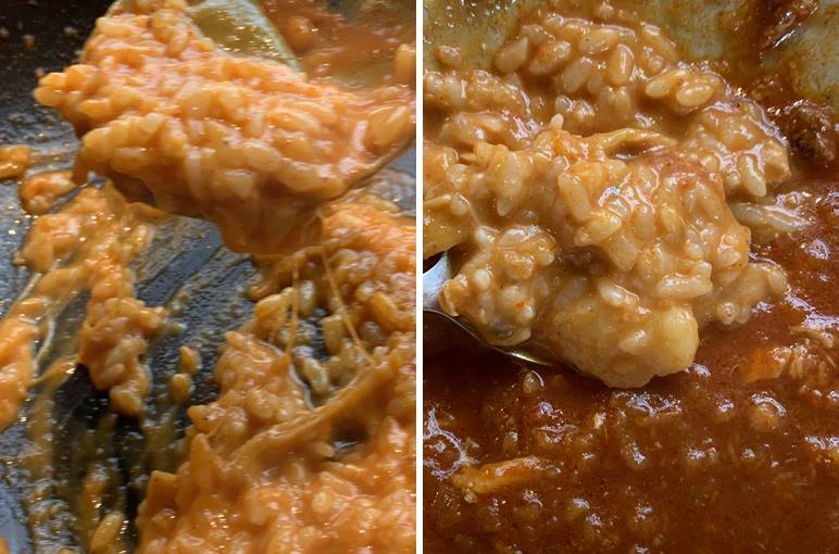 치즈가 늘어지는 리소토