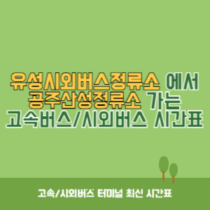 유성시외버스정류소에서 공주산성정류소 가는 시외버스 시간표 최신정보