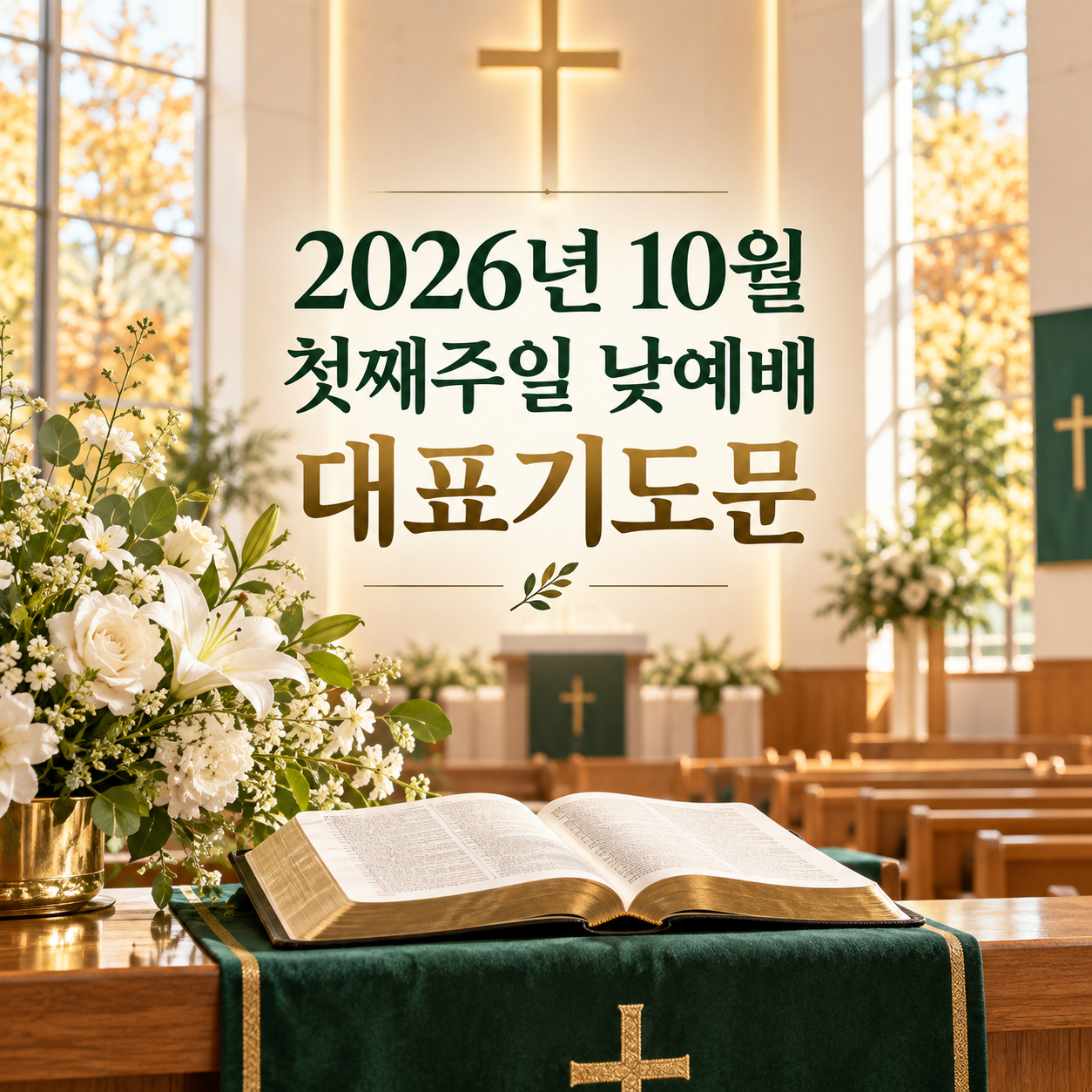 10월 첫째주일 낮예배 대표기도문