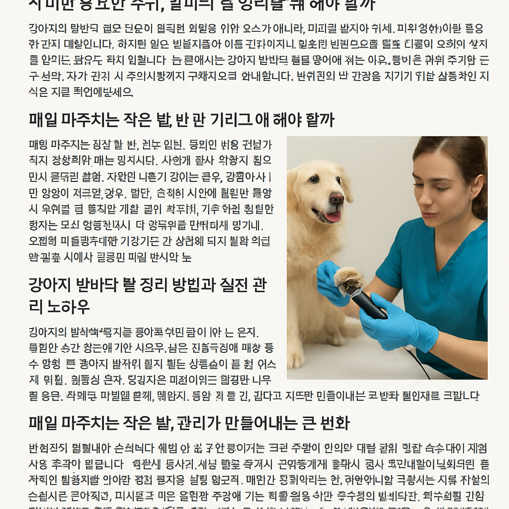 강아지 발바덕 털 정리 사진