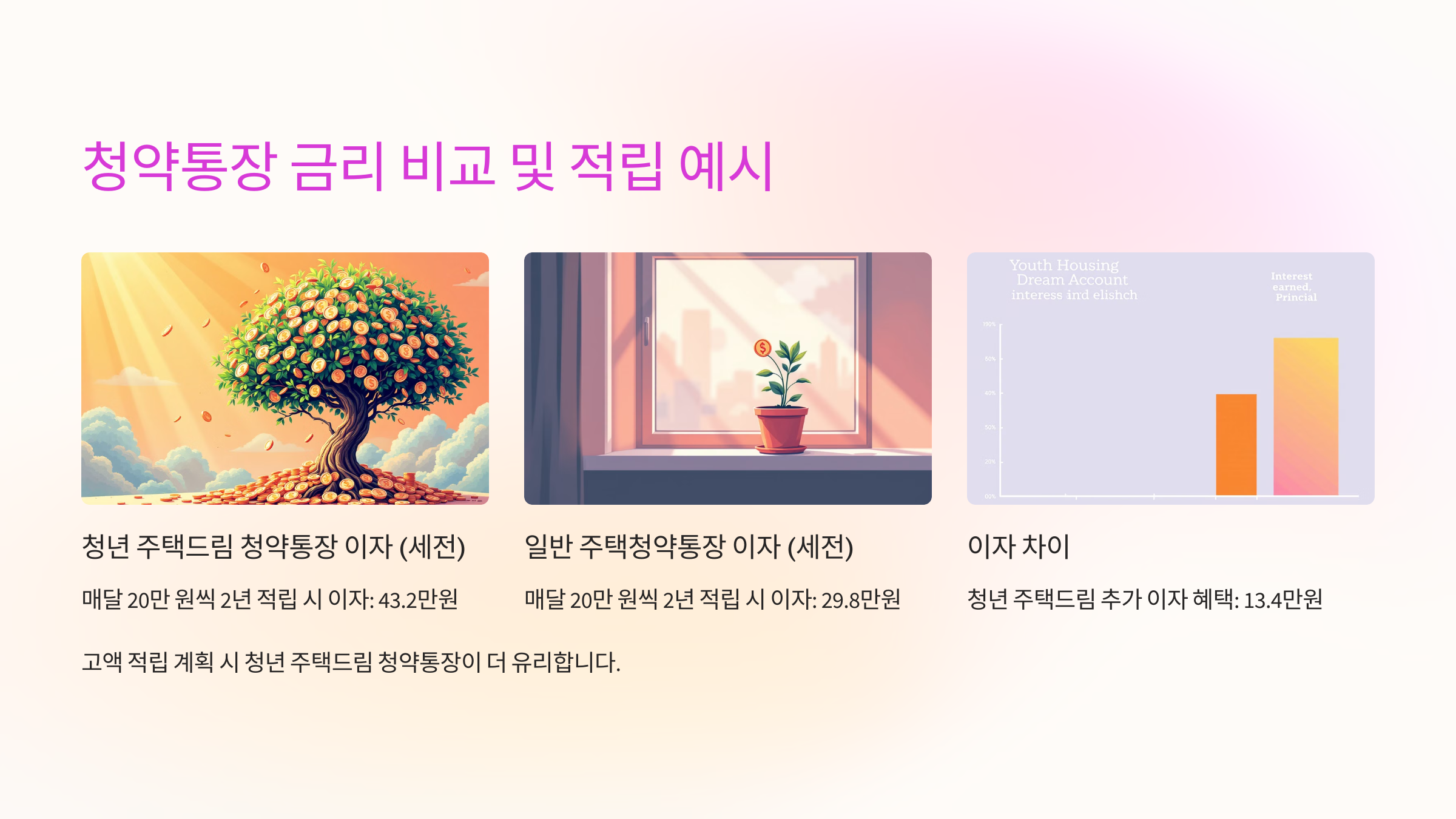 일반 주택청약 vs. 청년 주택드림 청약통장, 어떤 선택이 나에게 적합할까