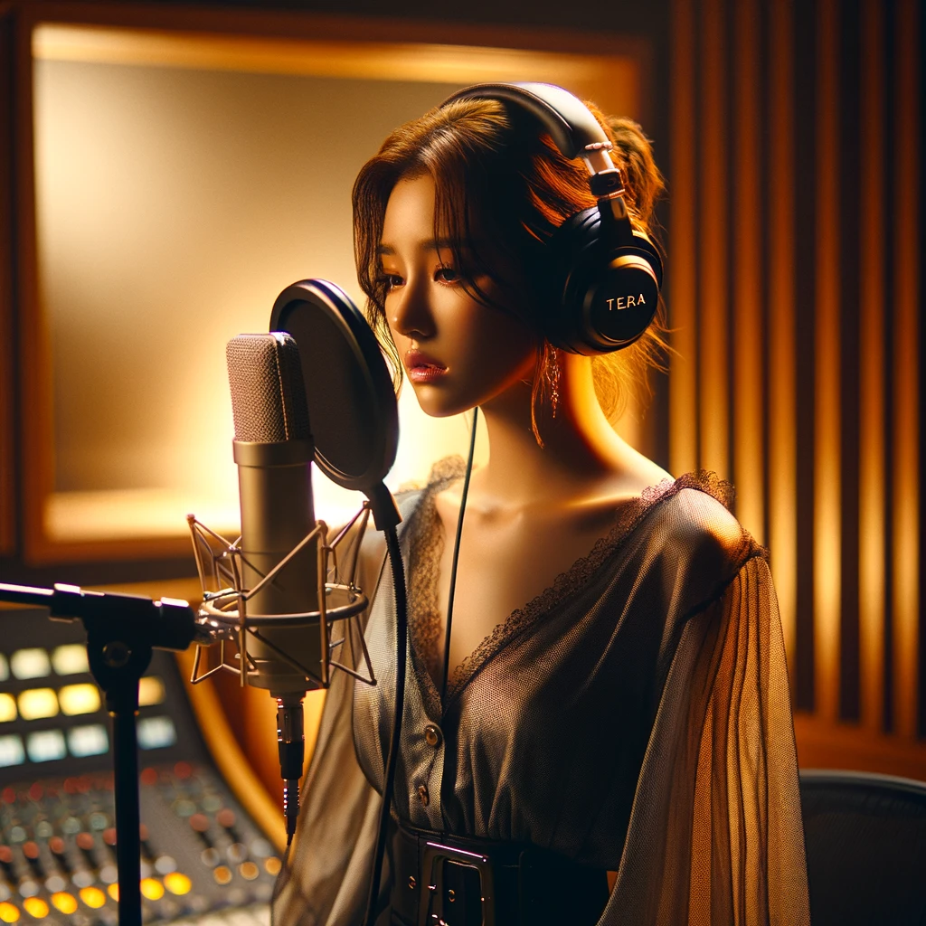 K-드라마 OST 녹음 스튜디오에서 주인공으로 연출된 장면