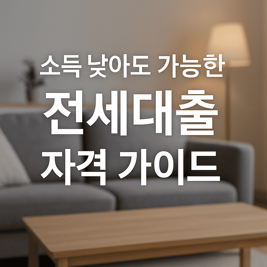 소득 낮아도 가능한 전세대출 자격 가이드