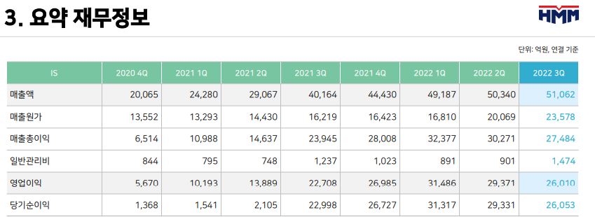 hmm 요약 재무정보