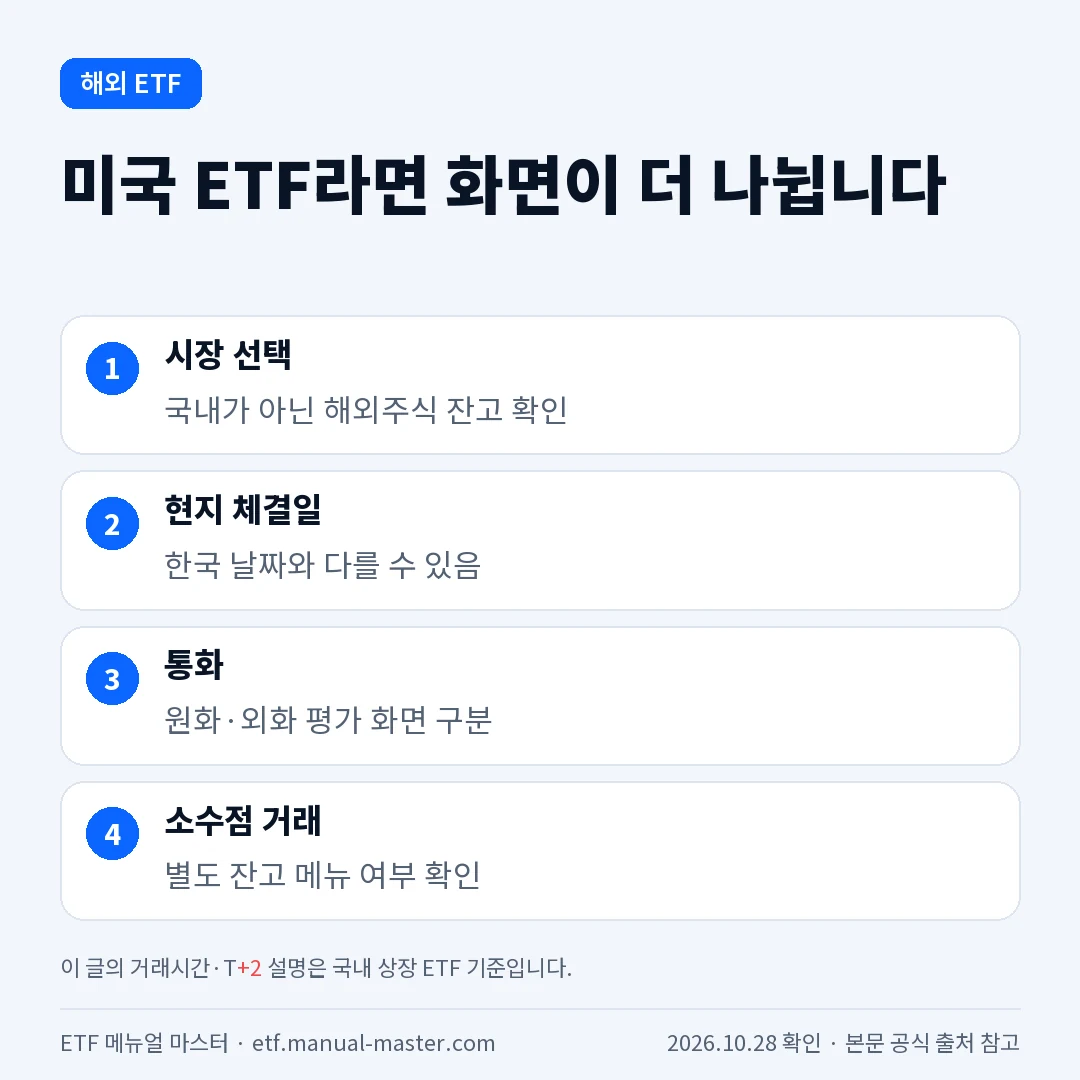 미국 ETF 해외주식 잔고 확인 항목