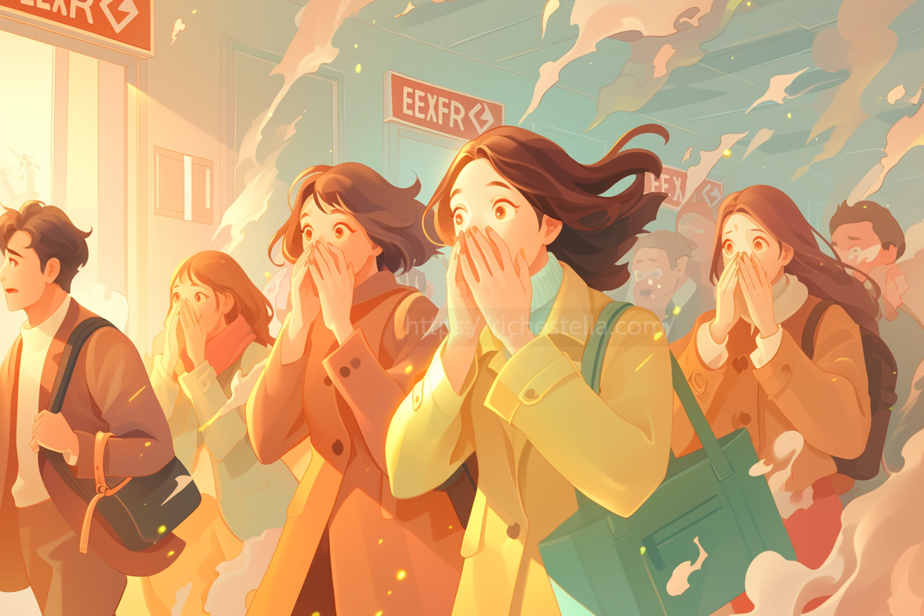 화재 연기 마셨을 때 응급 대처법 비상구 대피