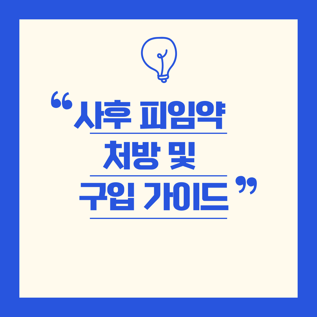 파란색 태두리에 베이지색 배경이 있고 사후 피임약에 대한 내용이 있는 카드 이미지