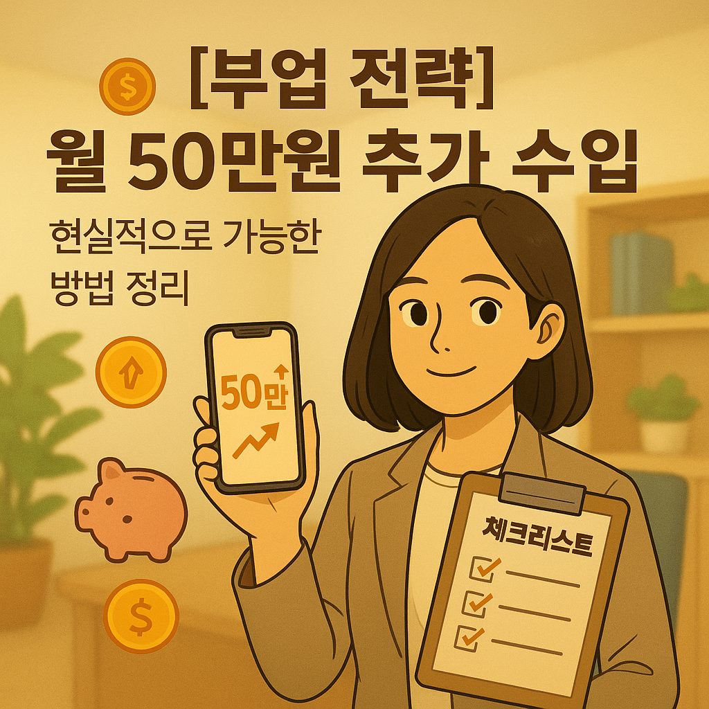 [부업 전략] 월 50만원 추가 수입 ｜ 현실적으로 가능한 방법 정리