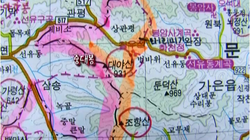중대봉 전체 지도