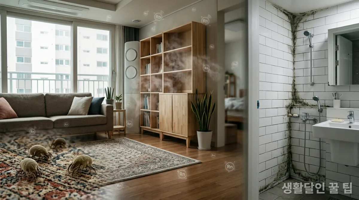 한국 가정집에서 발견되는 다양한 실내 공기 오염원들