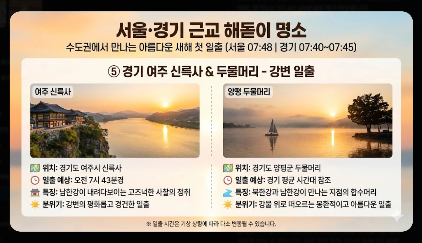 2026년 해돋이 시간 지역별 완벽 정리