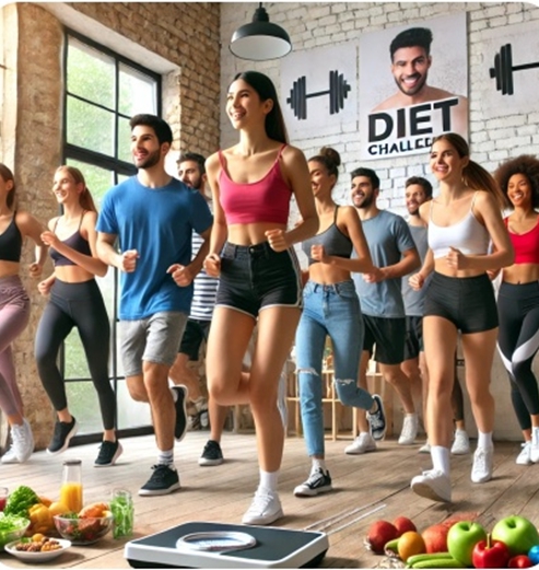 다이어트 챌린지하는 사람들
