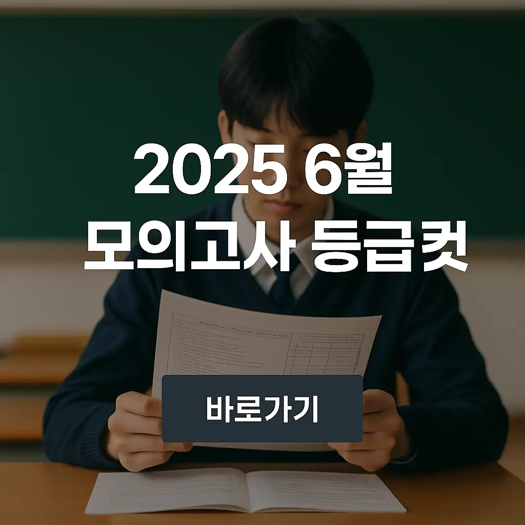 2025년 6월 모의고사 등급컷 실시간 확인
