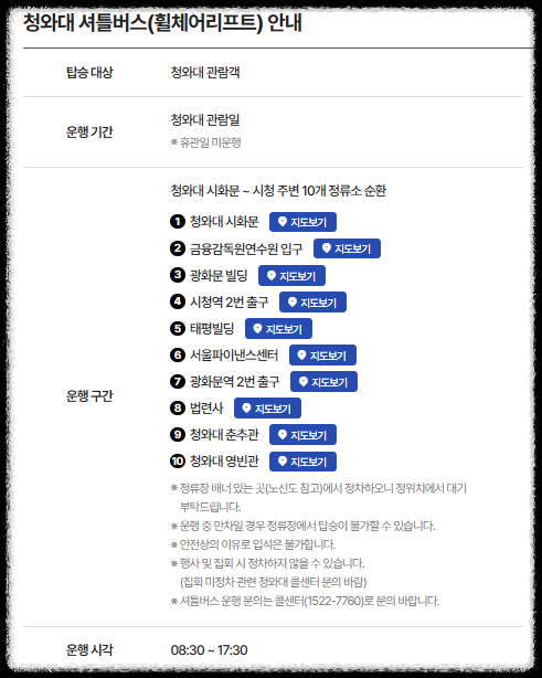 청와대 관람 신청