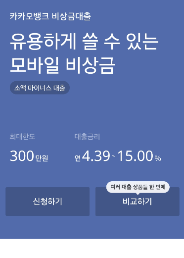 카카오뱅크 비상금대출