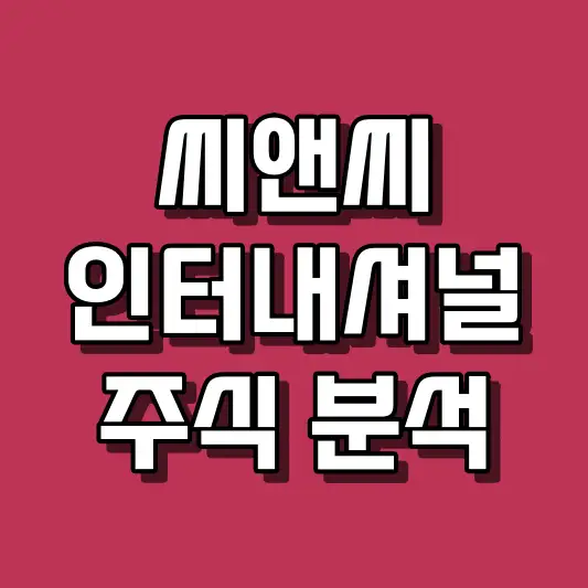 씨앤씨인터내셔널 주식 분석