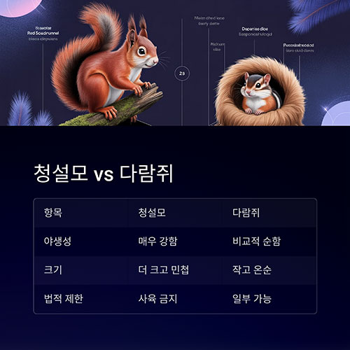 청설모와 다람쥐, 무엇이 다른가요?