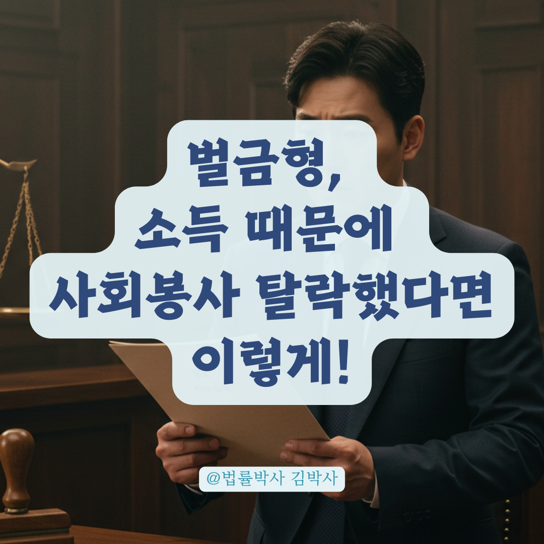 벌금 대신 사회봉사 신청했는데 소득 때문에 탈락? 기준부터 다시 보자