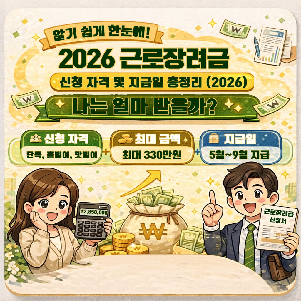 2026 근로장려금 제도 안내 및 저소득 근로자 지원 정책 설명 이미지