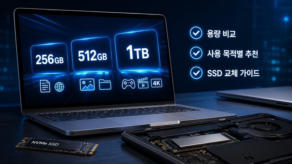 ssd용량별로 비교를 표현한 이미지