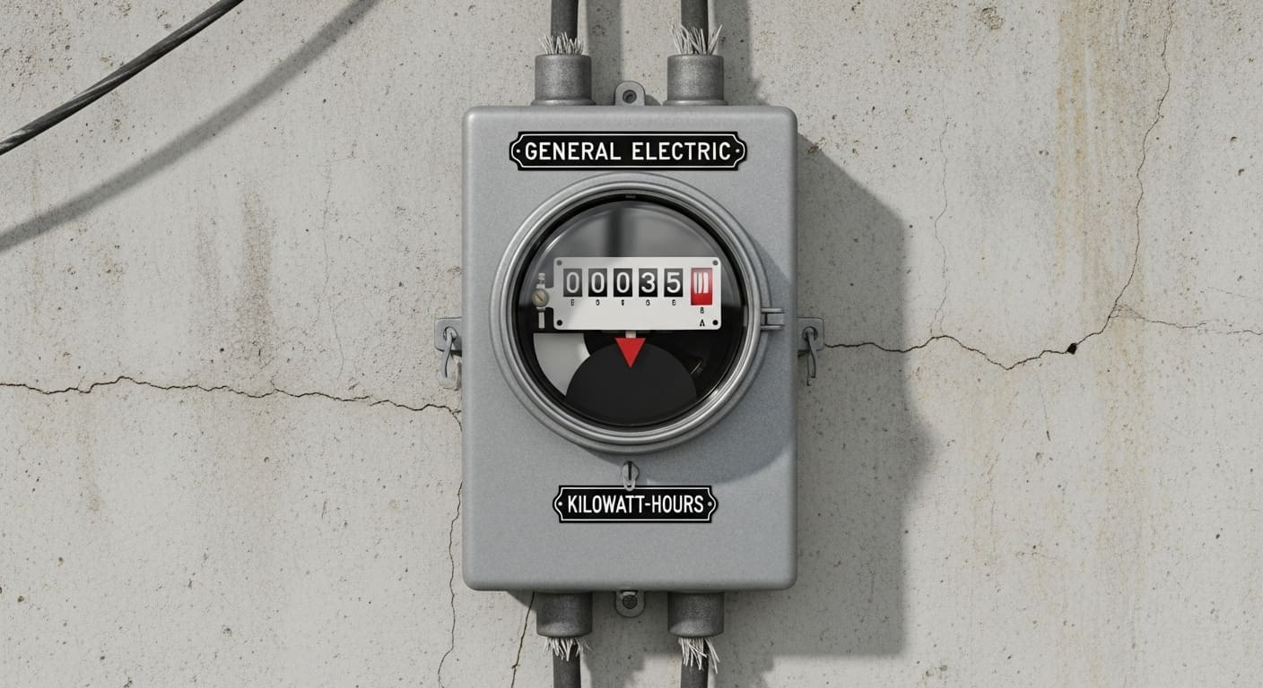 전력 사용량을 기록하는 전기 계량기 모습