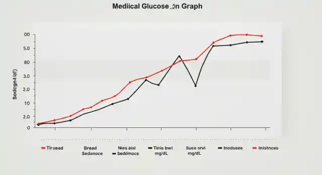 빵과 밥의 혈당 반응을 비교하는 의료 차트 인포그래픽