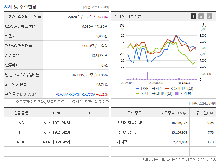 DGB금융지주_기업개요