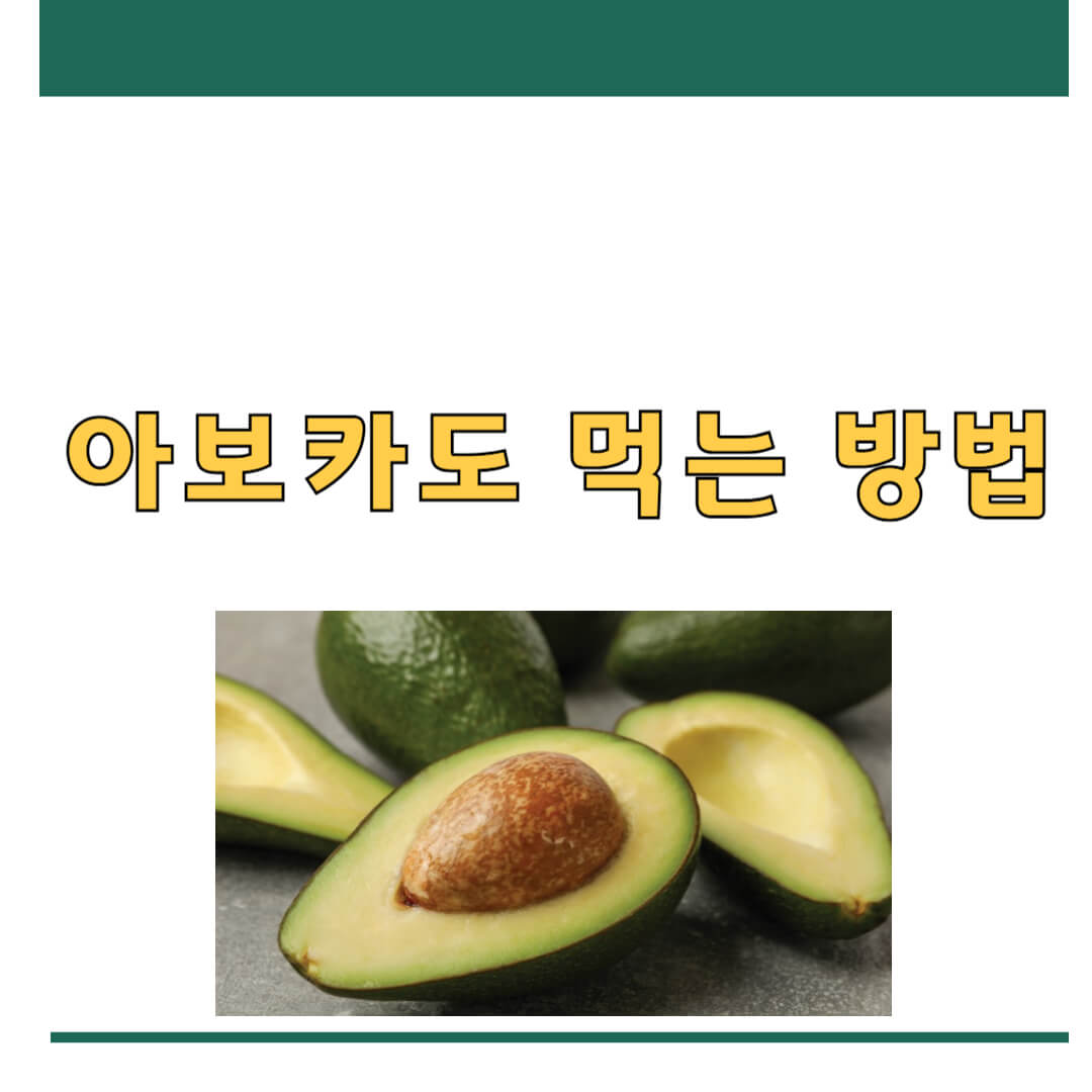 아보카도 먹는 방법