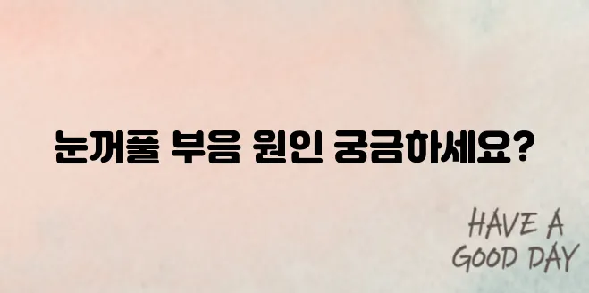 눈꺼풀이 붓는 이유
