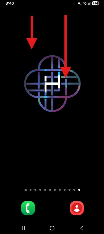 방법 1: 화면 위에서 아래로 내리기